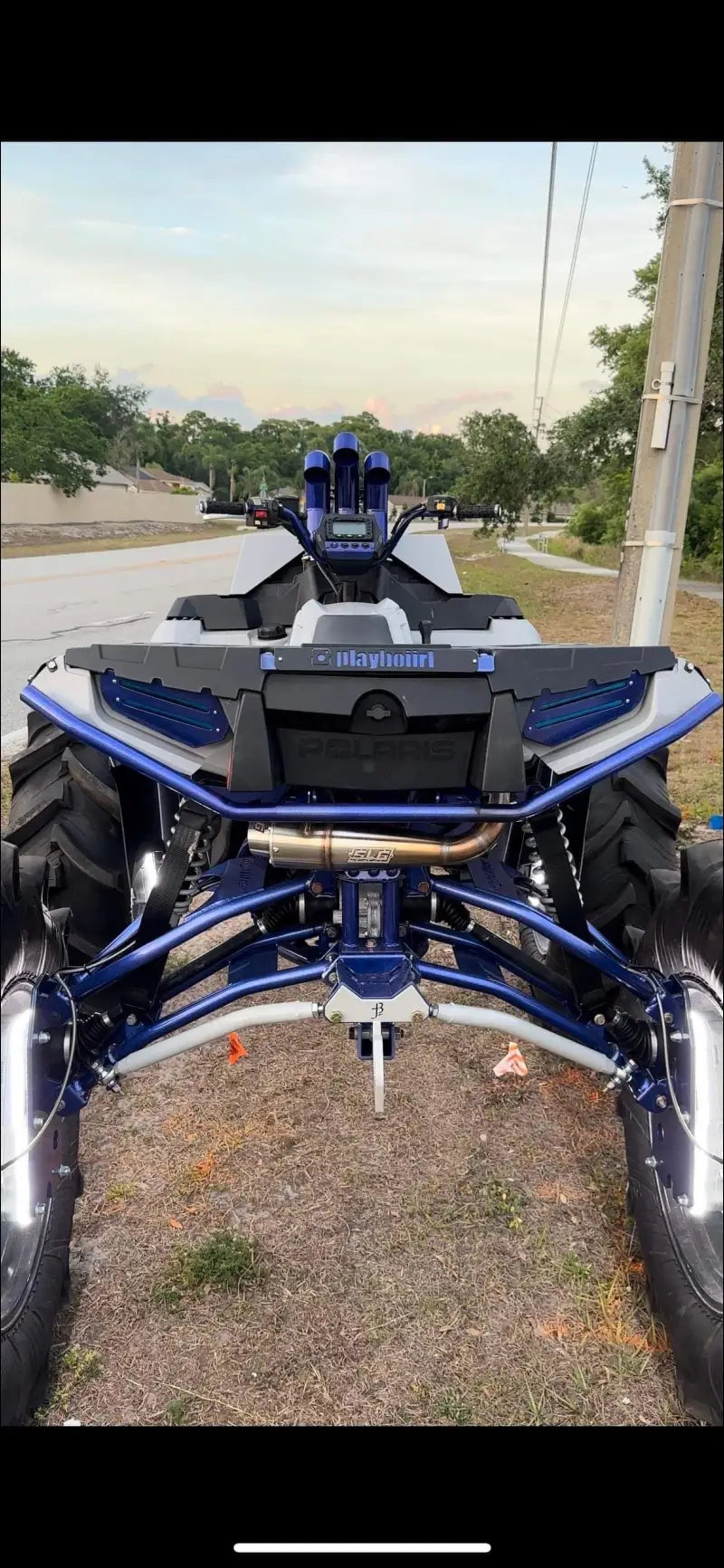 2017-2024 Polaris Sportsman Highlifter 850-1000cc Sniper Quiet Series Slip On - Raw stainless / Blank - Exhaust