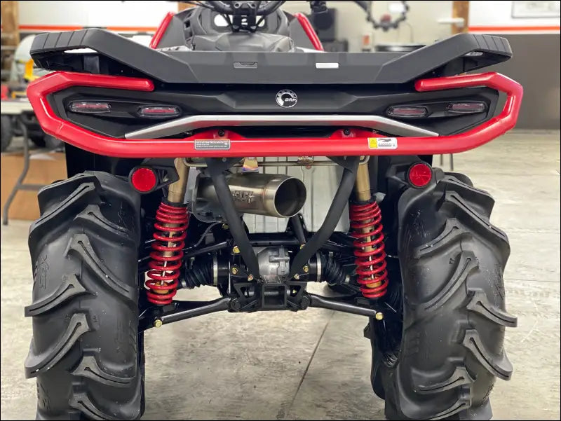 2025 Gen 3 CanAm Outlander 850-1000cc All Models Megaphone Slip On - Raw Stainless Body with Coated Logo / Small