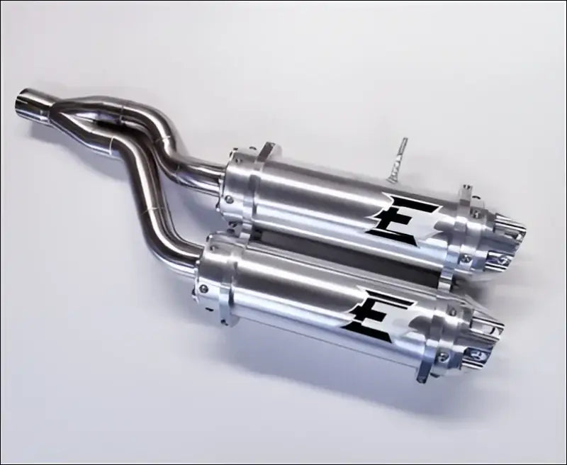 Empire Industries Outlander Stacked Dual Slip On Exhaust - Brushed can finish