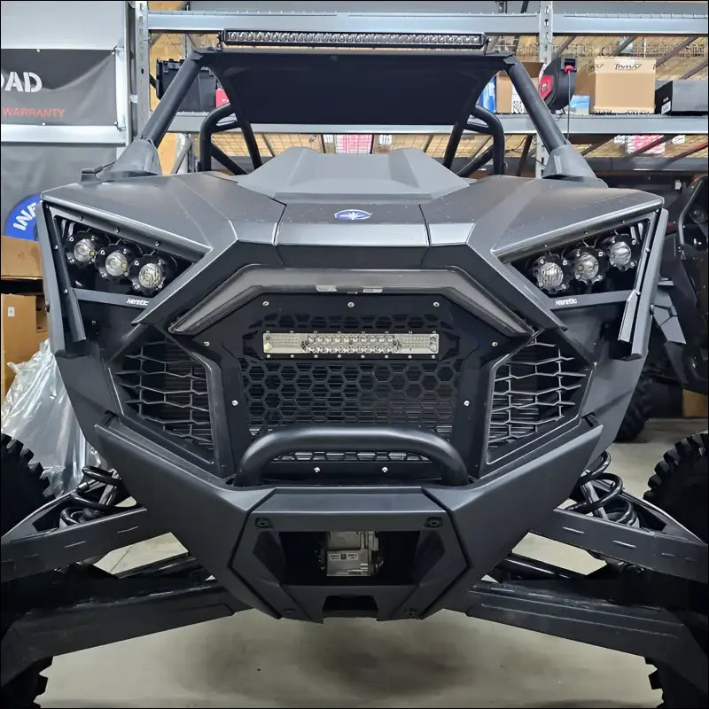 Infinite Offroad RZR Pro Grille w/ 102w Light Bar - Add Wiring Kit - Rock Lights
