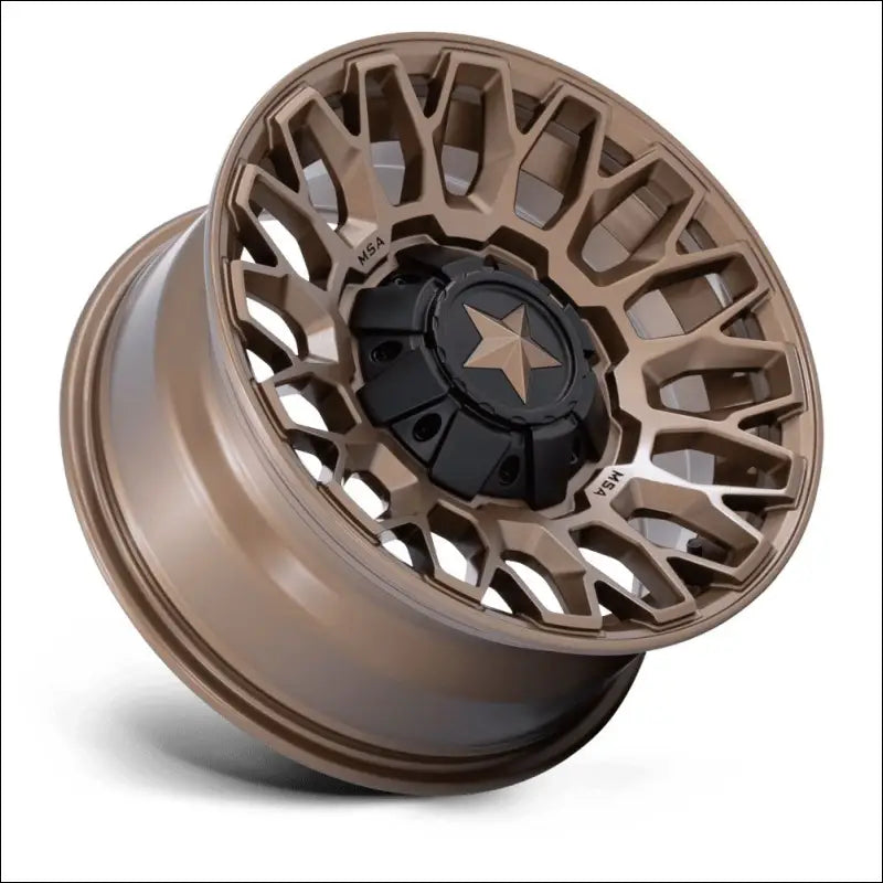 MSA M50 Clubber - Matte Bronze - 14x7 +10MM / Gloss Black Machined / 4x137/4x156 - Wheels