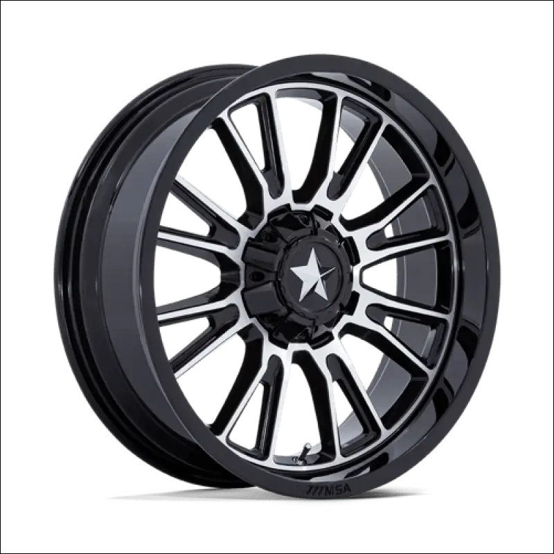 MSA M51 Thunderlips Machine & Gloss Black UTV Rims - 14x7 / 4x156/4x137 / 10 - Wheels