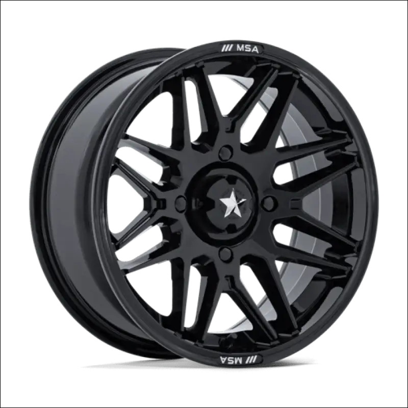 MSA M52 Radar UTV Gloss Black Wheels Cast Aluminum - 14x7 / 4x110 / 10