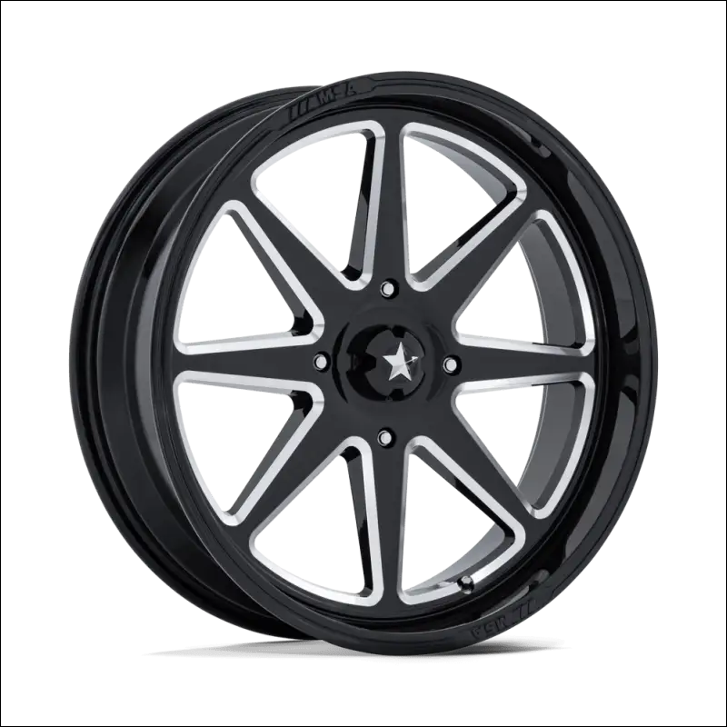 MSA M54 Spark UTV Gloss Black Milled Wheels Cast Aluminum - 14x7 / 4x110 / -47