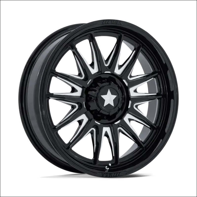 MSA M55 Commander UTV Gloss Black Milled Wheels Cast Aluminum - 15x7 / 5x114.3/5x4.5 / 10