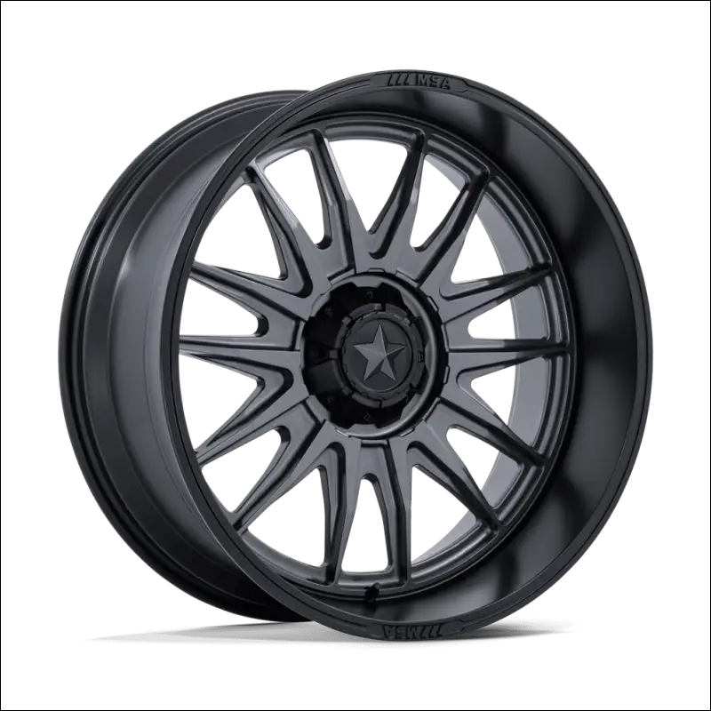 MSA M55 Commander UTV Matte Gunmetal with Black Lip Wheels Cast Aluminum - 15x7 / 4x137/4x156 / 10