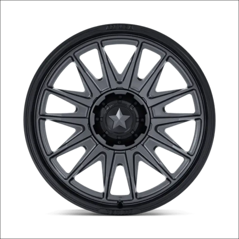 MSA M55 Commander UTV Matte Gunmetal with Black Lip Wheels Cast Aluminum - 22x7 / 5x114.3/5x4.5
