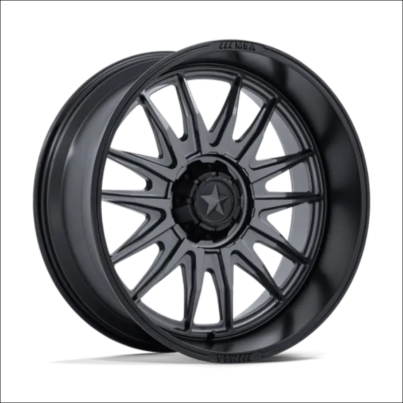 MSA M55 Commander UTV Matte Gunmetal with Black Lip Wheels Cast Aluminum - 18x7 / 4x137/4x156 / 10