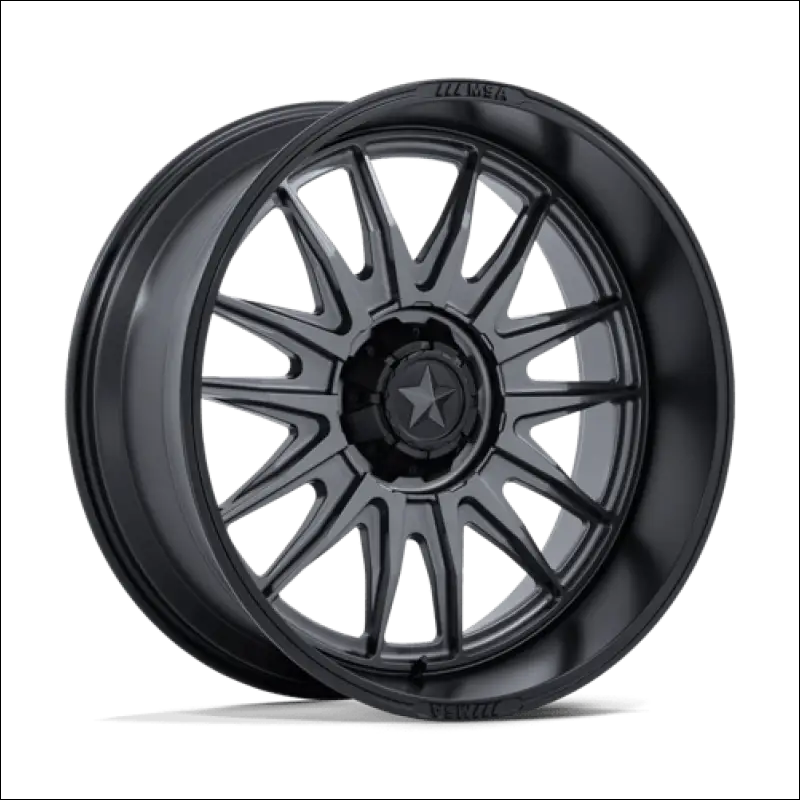 MSA M55 Commander UTV Matte Gunmetal with Black Lip Wheels Cast Aluminum - 18x7 / 4x110 / 10