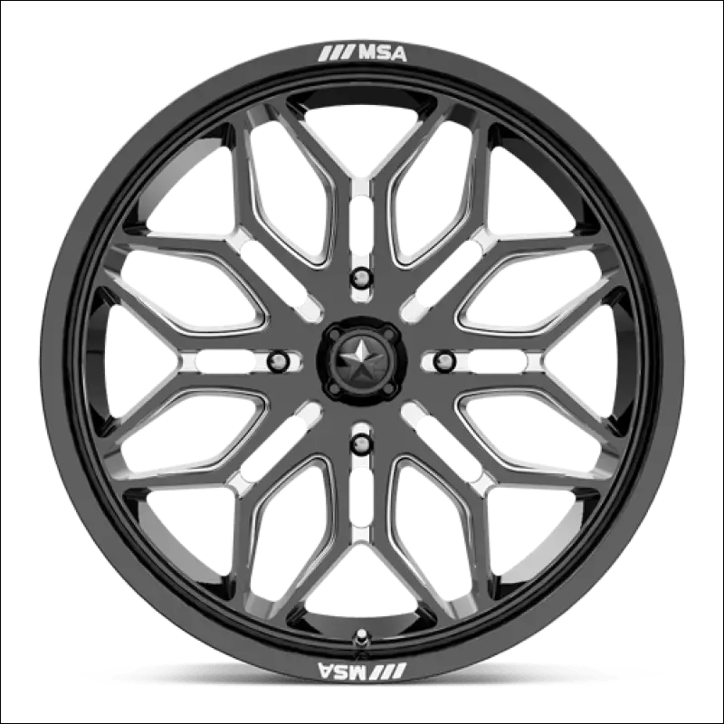 MSA Sniper M47 Black Milled UTV Rims - 22x7 / 4x137 / 10 - Wheels