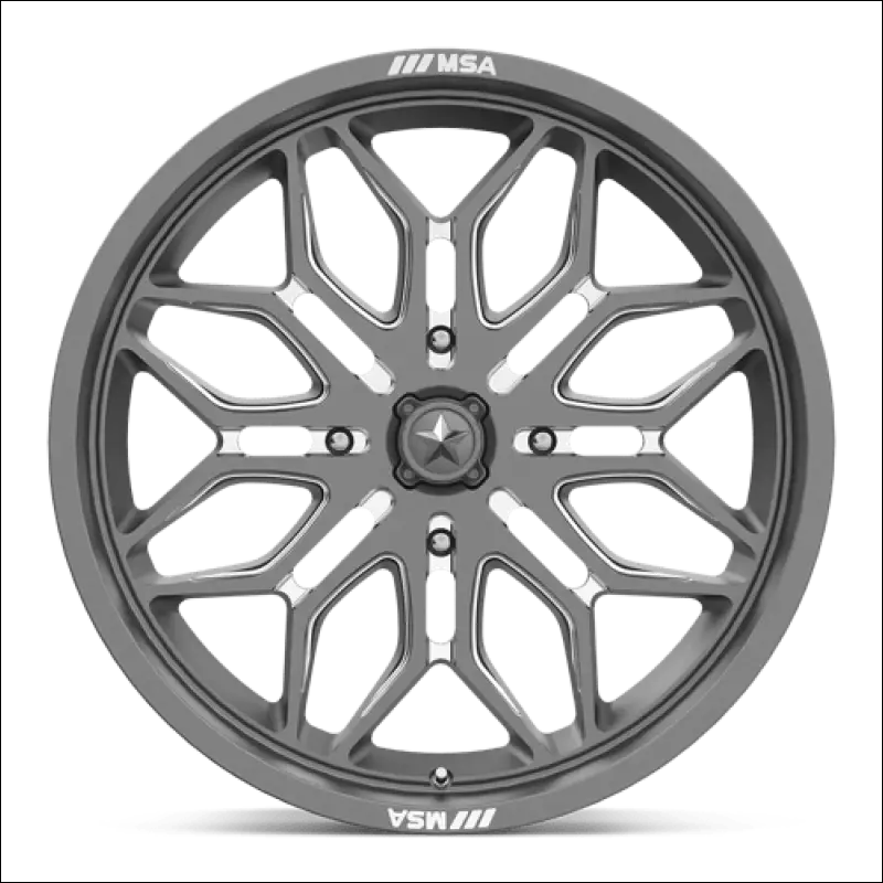 MSA Sniper M47 Gunmetal Milled UTV Rims - 22x7 / 4x137 / 10 - Wheels