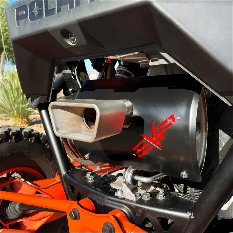Polaris RZR Pro R Magnum Single-Exit Exhaust - Black Heatshield w/ Brushed Accent