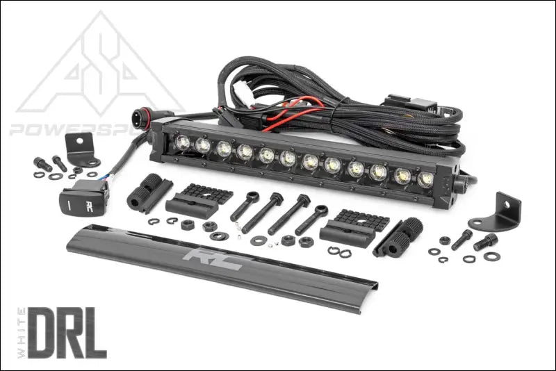 Rough Country 70712BLDRLA 12 Inch Black Series LED Light Bar | Single Row | Amber DRL - Lighting
