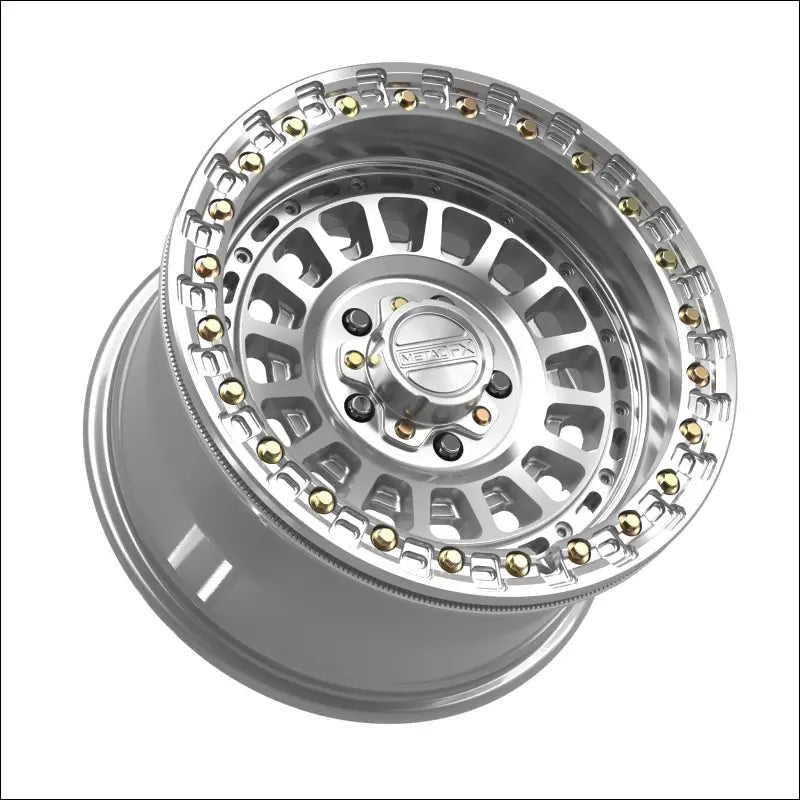 Sicario R Beadlock | Gloss Silver Machined - 15x8 | +0mm/4 + 4 | 5x4.5 | 78907 (Polaris 5-Lug / Segway Super Villain