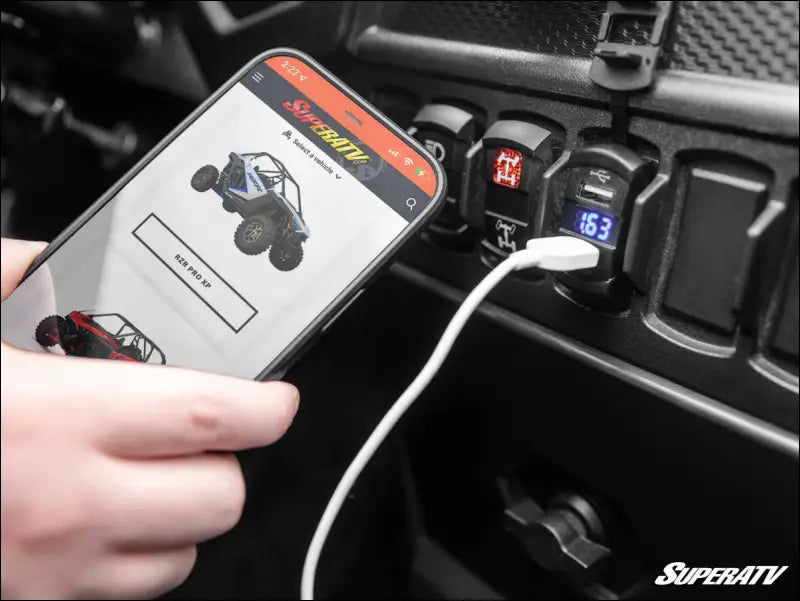 SuperATV 12V UTV Voltmeter & Dual USB Charger - Other