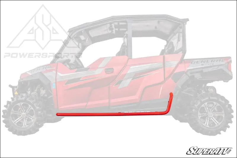 SuperATV Polaris General 4 Heavy Duty Nerf Bars - Black