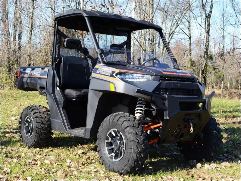 SuperATV Polaris Ranger Kinetic Half Windshield - Scratch Resistant Polycarbonate - Clear