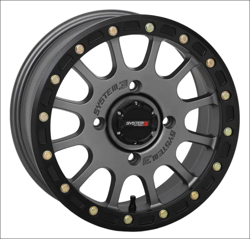 System 3 SB-5 Beadlock Wheel Matte Gunmetal - 15x10 / 5 + 5 / 4x156 - Wheels
