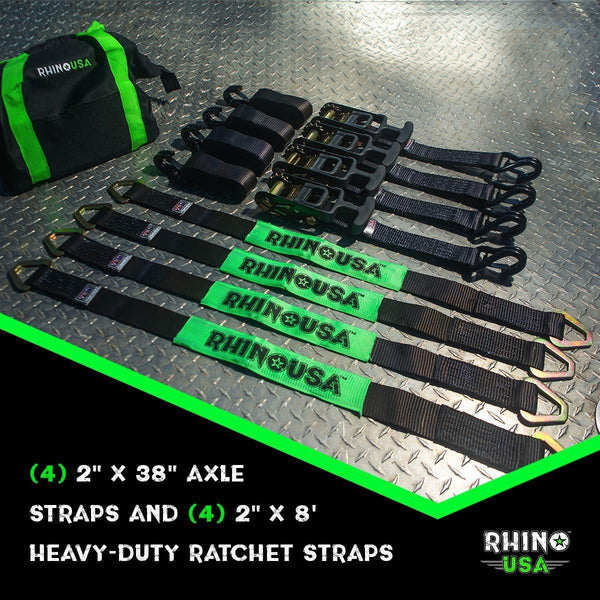 Rhino USA - Heavy Duty Ratchet Tie-Down Straps 