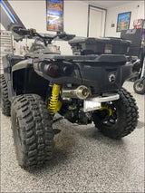 2012-2024 Gen 2 CanAm Outlander 650-800-850-1000cc Bomber Quiet Series Slip On - Raw stainless/Small Logo / Billet