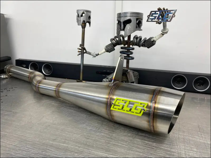 2012-2024 Gen 2 CanAm Outlander 650-800-850-1000cc Megaphone Slip On - Raw Stainless / Oxygen sensor bung