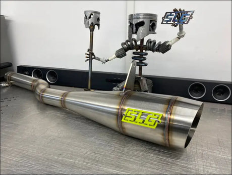 2012-2024 Gen 2 CanAm Outlander 650-800-850-1000cc Megaphone Slip On - Raw Stainless / Oxygen sensor bung