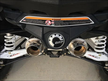 2013-2018 OG CanAm Maverick XMR XRS 1000cc Sniper Quiet Series Dual Slip On - Raw stainless / Billet