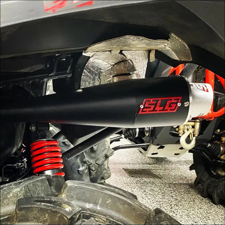 2016-2024 Yamaha Grizzly/Kodiak 700cc Sniper Quiet Series Slip On - Raw stainless body with coated tip and logo