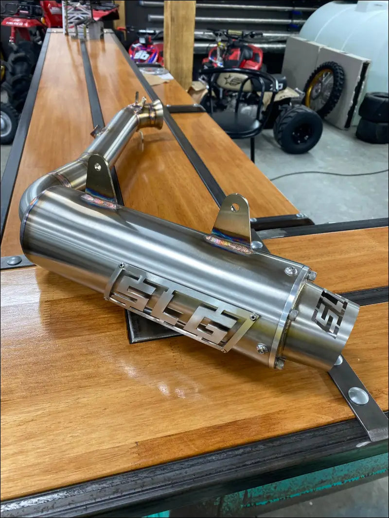 2023-2025 Gen 3 Outlander 500-700cc (all models) Bomber Quiet Series Slip On - Raw stainless / Billet Tip / Large