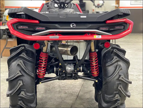 2025-2026 Gen 3 CanAm Outlander 850-1000cc All Models Megaphone Slip On - Raw Stainless Body with Coated Logo / Large