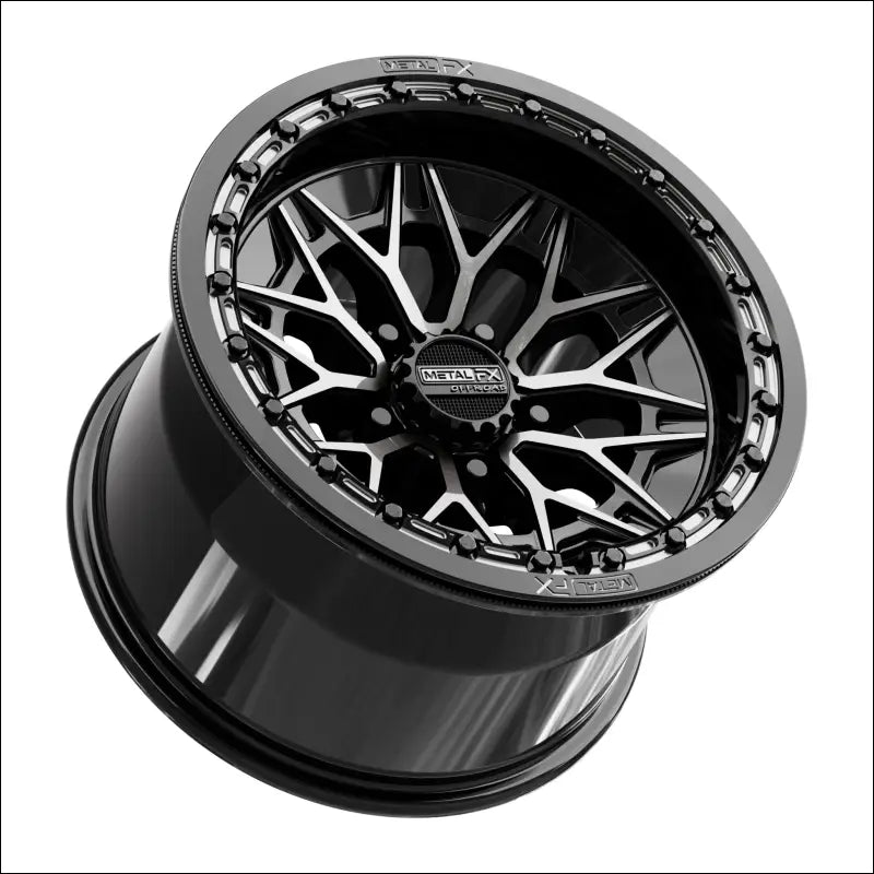 Alpha R Beadlock | Gloss Black DDT Face - 15x10 | +0mm/5 + 5 | 5x4.5 | 78771 (Polaris 5-Lug / Segway Super Villain
