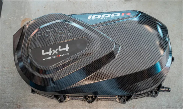 Can-am Carbon Fiber Belt Box Cover (hydro-dipped) - Clutching