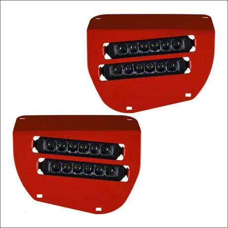 Dual Wide 8’’ LED Headlights for 2014-2025 Honda Rancher Foreman Rubicon - Red - Head Lights