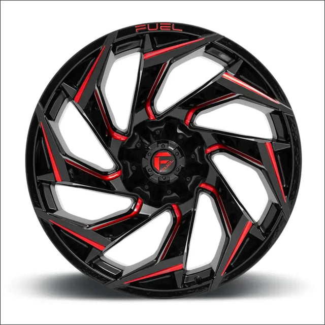 Fuel D754 Reaction UTV Wheel - Gloss Black Milled with Red Tint