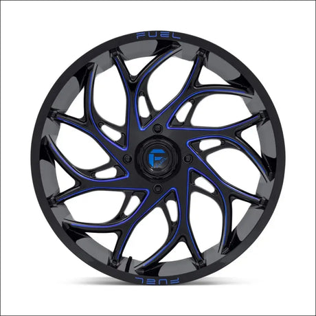 Fuel D778 Runner UTV Wheel Gloss Black Milled Candy Blue - 20x7 / 4x137 / + 13mm - Wheels