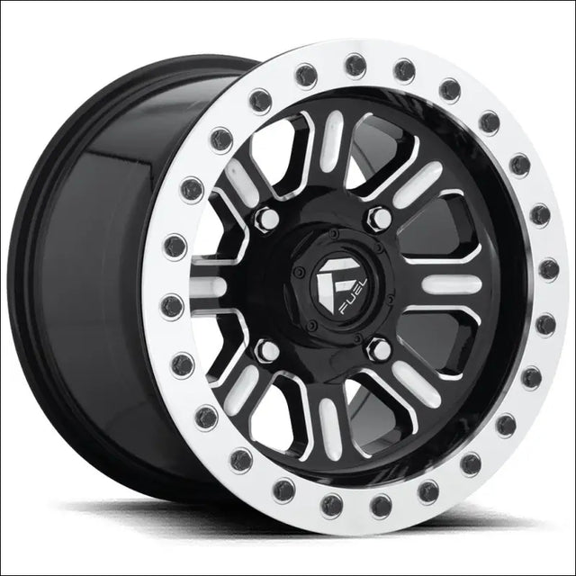 Fuel D910 Hardline Beadlock Wheel Gloss Black Milled - 15x7 / 4x137 / + 38mm - Wheels