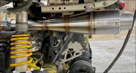 Get 1 2008-2011 CanAm Outlander 500-650-800cc Sniper Quiet Series Slip On - Raw stainless / Blank / Oxygen Sensor Bung