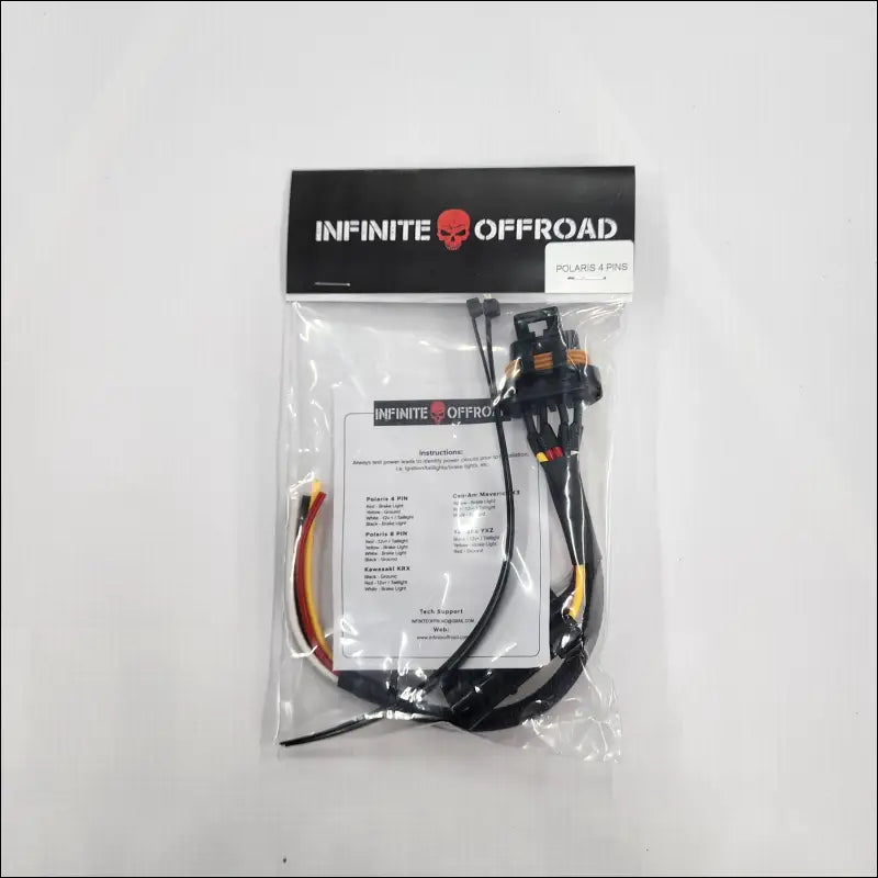 Infinite Offroad | BRAKE & TAIL LIGHT AUXILIARY INLINE TAP HARNESS (POLARIS/CANAM/KAWASAKI) - POLARIS 4-PIN - LIGHTS