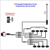 Infinite Offroad | (RGB + W) WHIP BLUETOOTH CONTROLLER W-RF REMOTE - & EXTENSIONS - LIGHTS