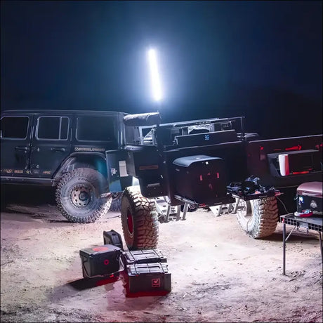 Infinite Offroad (RGB + W) Whips (Compatible With Rock Lights) - 2 Foot 1.5’’ Thick / Single / No Controller - LIGHTS