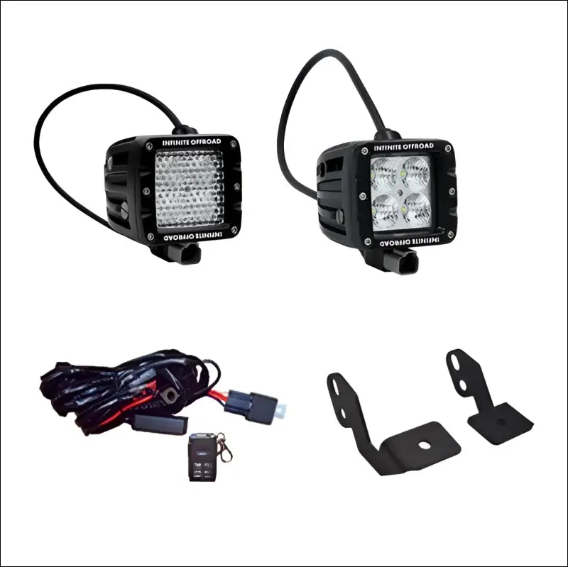 Infinite Offroad | (RZR / GENERAL) - A PILLAR LIGHT POD KIT - RZR 1K / TURBO / 80w SIDE SHOOTER / YES - LIGHTS