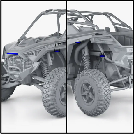 Infinite Offroad | (RZR PRO) - RGB + W STANDARD ROCK LIGHT KIT - 6 x 8W PODS / 4 6W MAG - LIGHTS