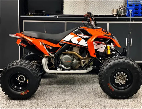 KTM 450/505/525 SX & XC Sniper Quiet Series Slip On - Raw stainless body with coated tip and logo / Cutout - Exhaust