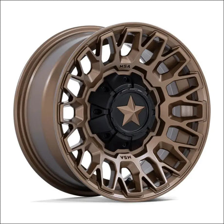 MSA M50 Clubber - Matte Bronze - 15x7 +10MM / Gloss Black Machined / 4x137/4x156 - Wheels
