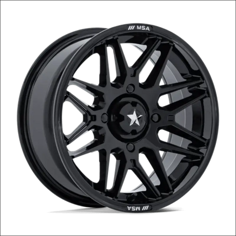 MSA M52 Radar UTV Gloss Black Wheels Cast Aluminum - 14x7 / 4x110 / 10