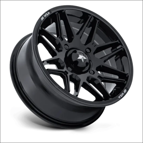 MSA M52 Radar UTV Gloss Black Wheels Cast Aluminum - 14x7 / 4x110 / -47