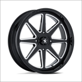 MSA M54 Spark UTV Gloss Black Milled Wheels Cast Aluminum - 14x7 / 4x110 / -47