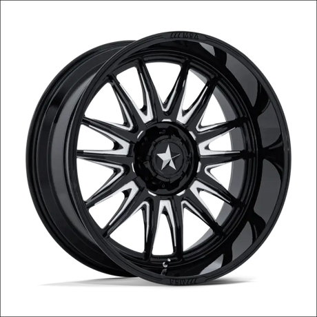 MSA M55 Commander UTV Gloss Black Milled Wheels Cast Aluminum - 15x7 / 4x137/4x156 / 10