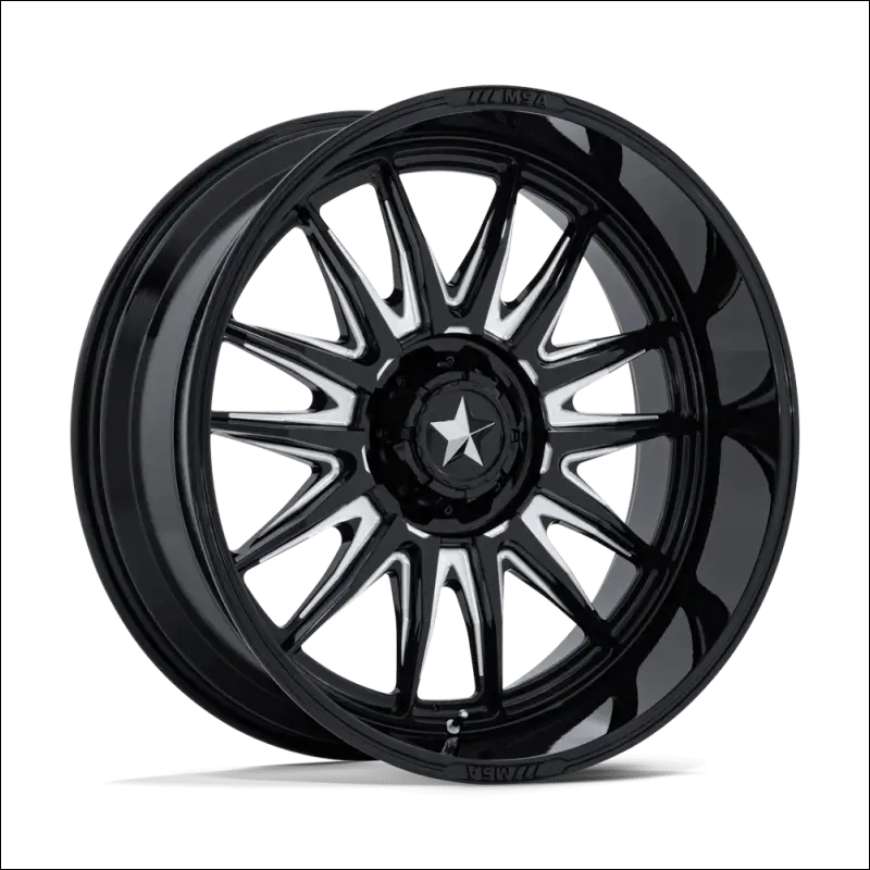 MSA M55 Commander UTV Gloss Black Milled Wheels Cast Aluminum - 15x7 / 4x110 / 10