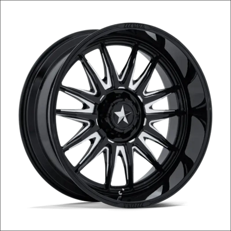 MSA M55 Commander UTV Gloss Black Milled Wheels Cast Aluminum - 18x7 / 4x110 / 10